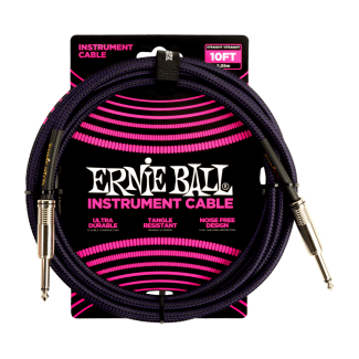 Ernie Ball Szövetkábel Fekete-Lila 3m