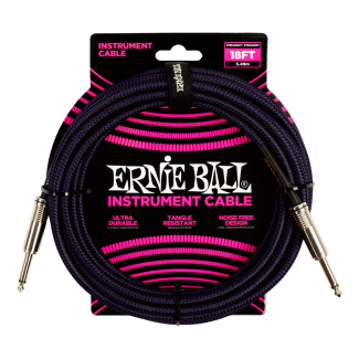 ERNIE BALL SZÖVETKÁBEL FEKETE-LILA 5,5M