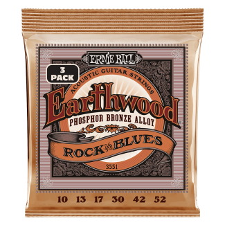 EARTHWOOD PHOSPHOR BRONZE ROCK & BLUES 10-52 3 Pack